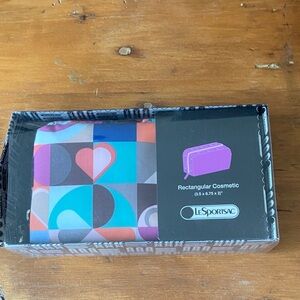 LeSportsac Geometric Heart Cosmetic Pouch - Teal, Pink, Purple, Coral
